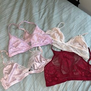 4 Victorias Secret Lace Bralettes: Medium